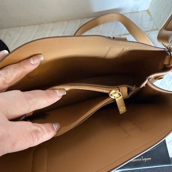 Nanette Lepore Tan and Teal Shoulder Bag Set